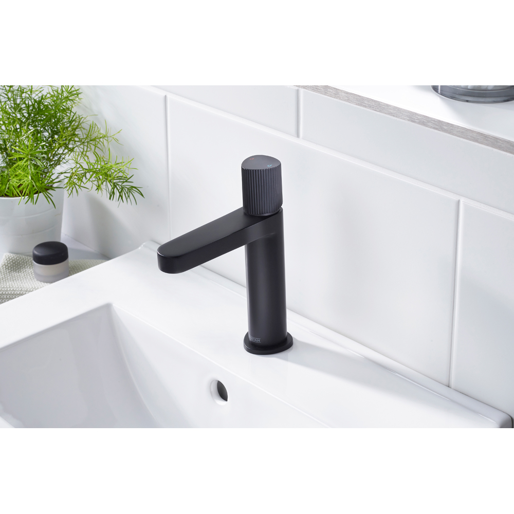 Bristan Liso Matt Black Basin Mixer with Clicker Waste Image 7
