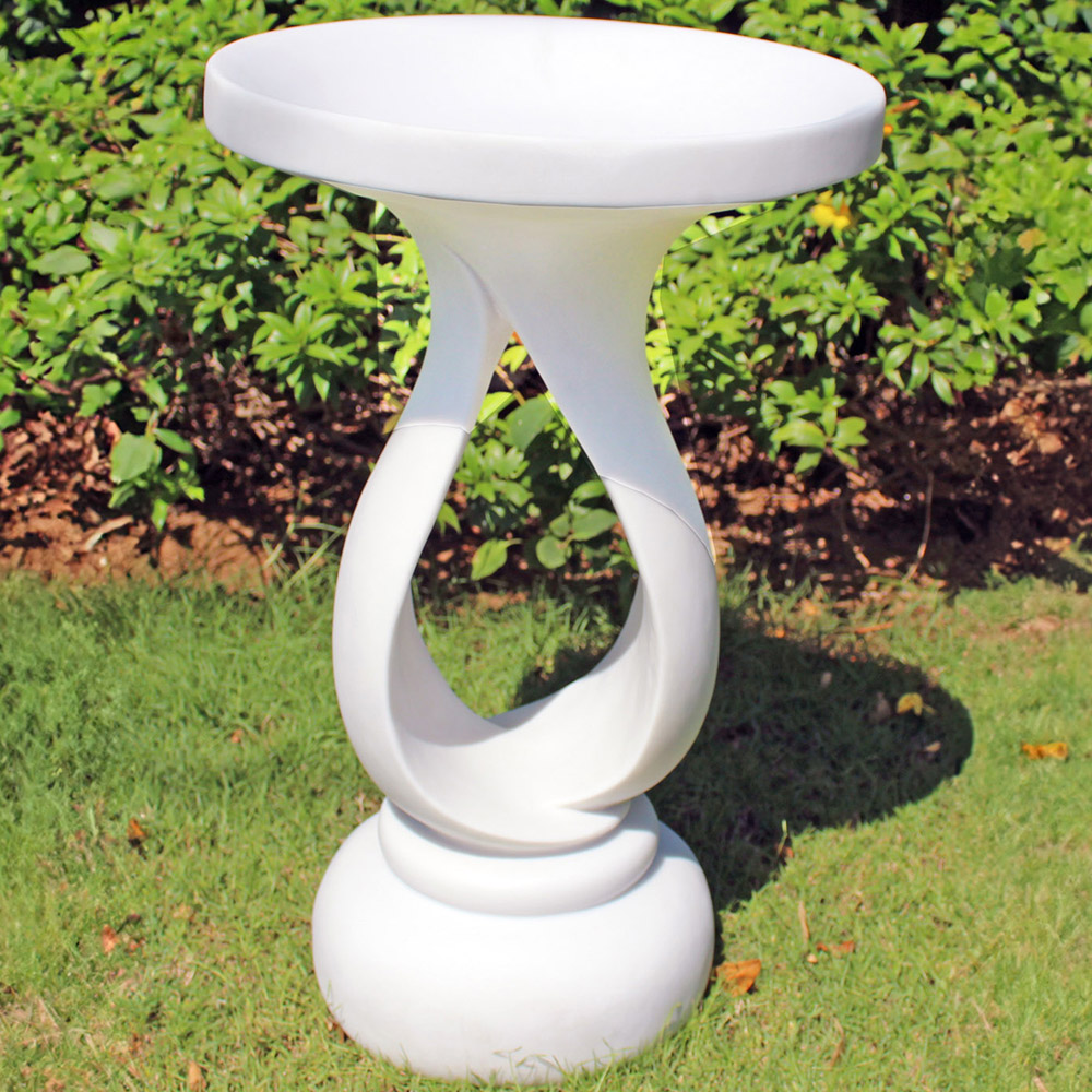 Enigma Contemporary Marble Resin Bird Bath Image 2