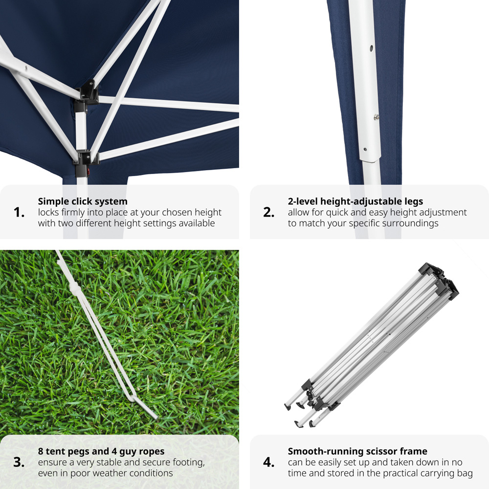 tectake Linosa 3 x 3m Blue Water and UV Resistant Gazebo Image 5