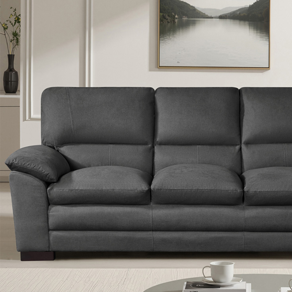 Artemis Home Ramona 3 Seater Charcoal Grey Fabric Sofa Image 2