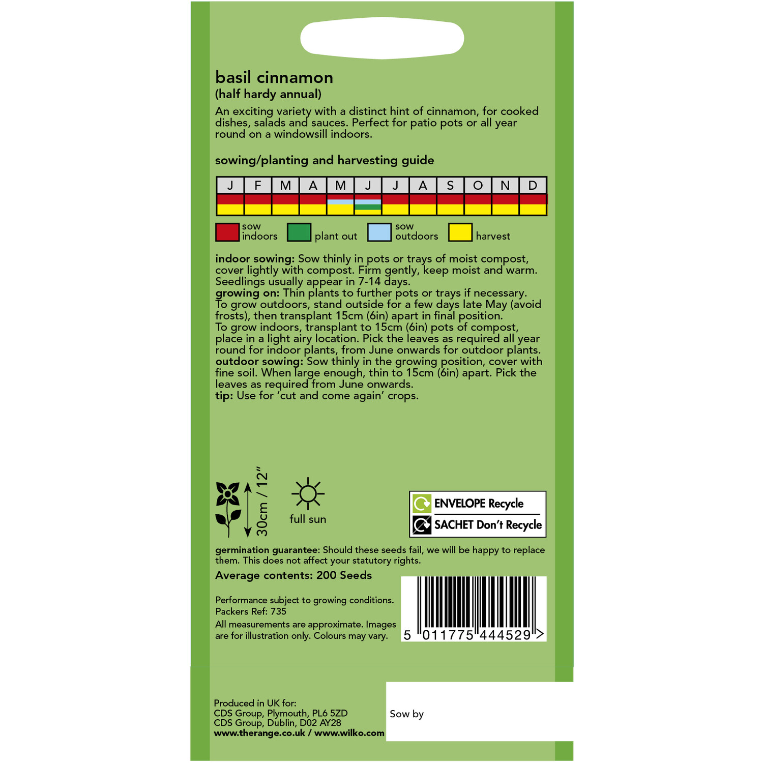 Wilko Herb Basil Cinnamon Seeds Image 2