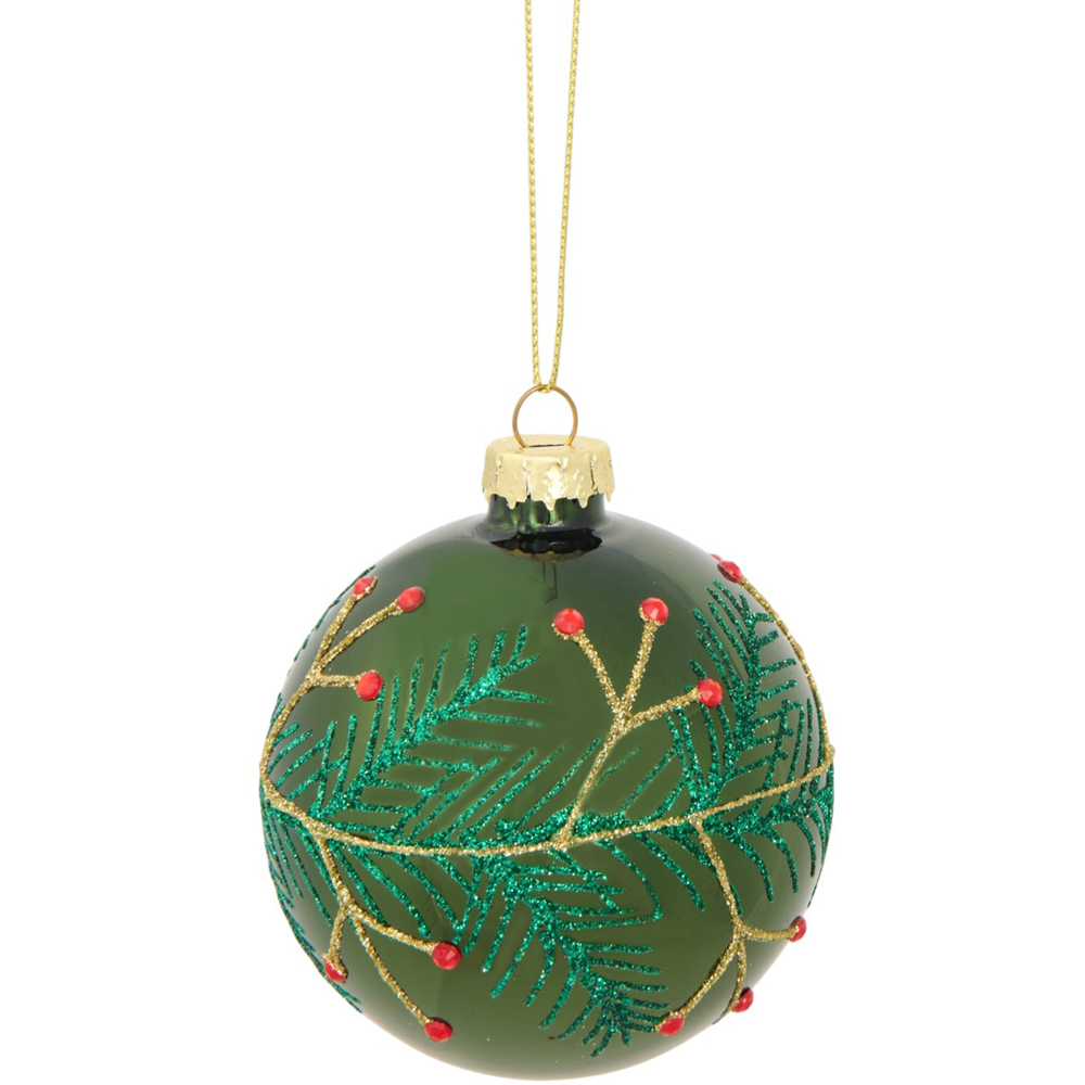 Traditional Festive Leaf Bauble Image 2