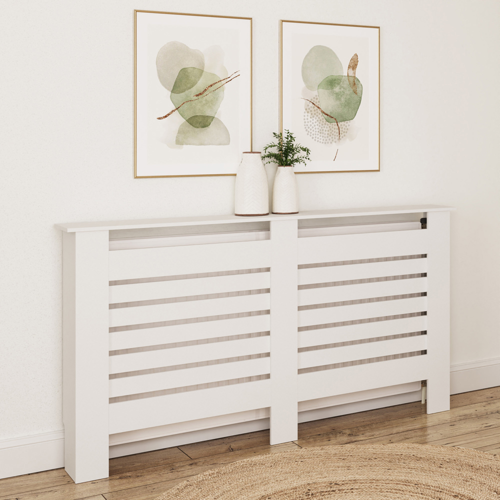 GFW Cleo White Large Radiator Cover 830 x 1520mm Image 2