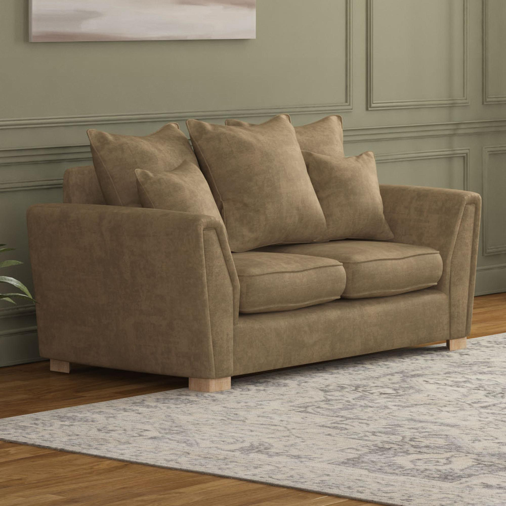 Wendleberry 2 Seater Mink Plush Velvet Scatter Back Sofa Image 5