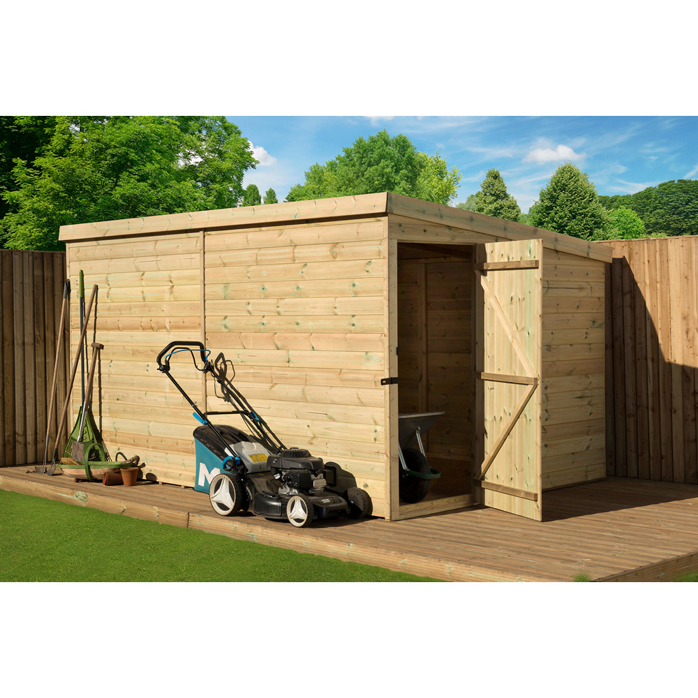 Empire Sheds 2000 12 x 8ft Tongue and Groove Wooden Pent Garden Shed Image 3
