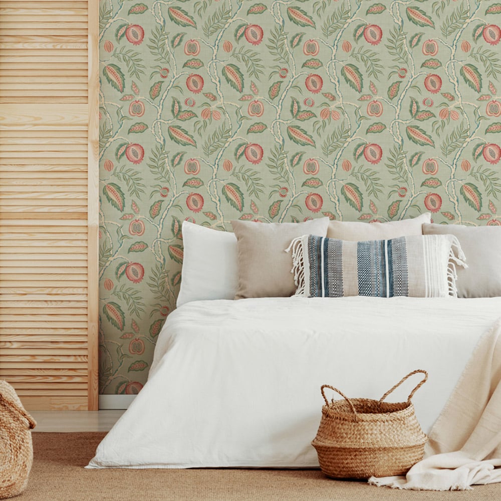 Esselle Home Fruits of Paradise Soft Green Wallpaper Image 3