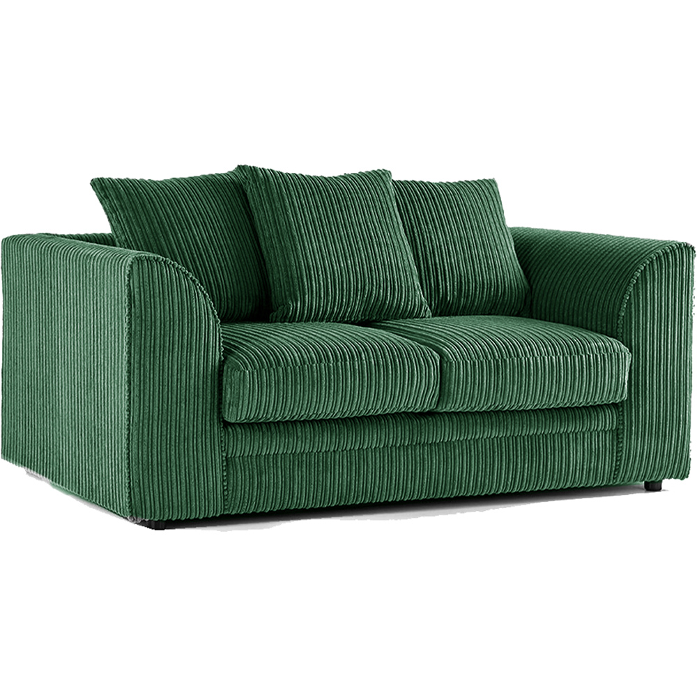 Luxor 5 Seater Green Jumbo Cord Scatter Back Sofa Set Image 4