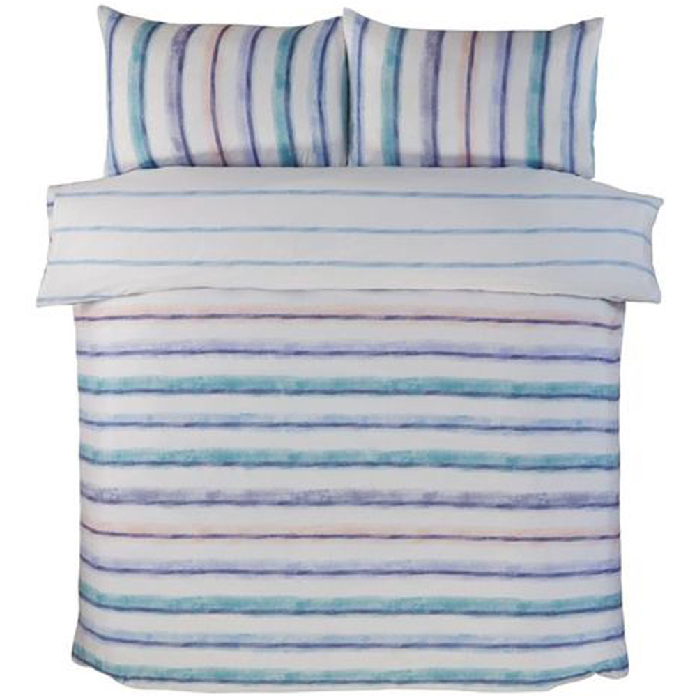 Rapport Home Horizon Double Stripped Polyester Reversible Duvet Cover Set Image 2