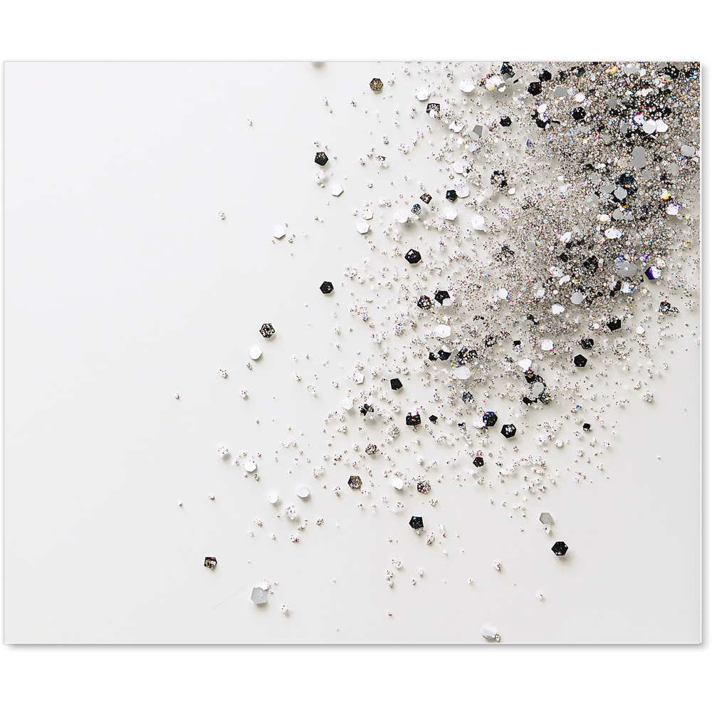 Warren Reed Designer Glittering Tranquility Pure White Glass Kitchen Splashback 75 x 90cm Image 2