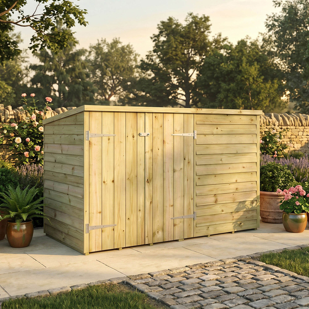 Mercia 3 x 6ft Overlap Pent Bike Storage Shed Image 2