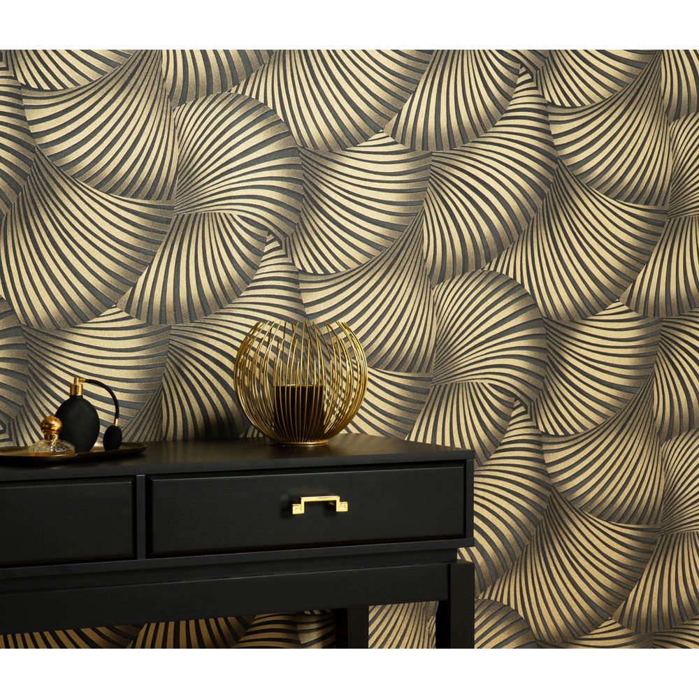 Erismann Twill Black Vinyl Wallpaper Image 2