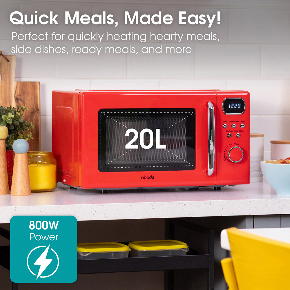 Abode AMD2004R01 Red Digital Microwave 800W 20L Image 5