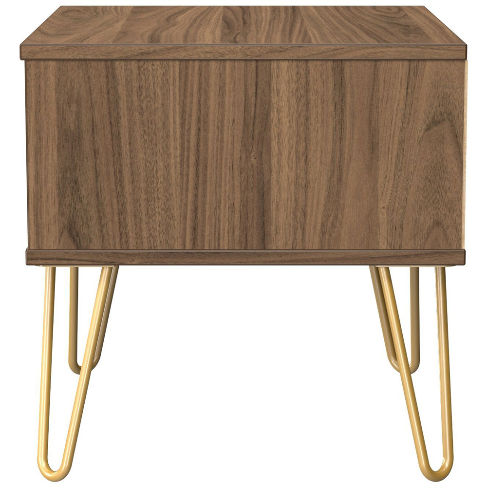 Crowndale Hong Kong Single Drawer Carini Walnut Side Table Ready Assembled Image 4