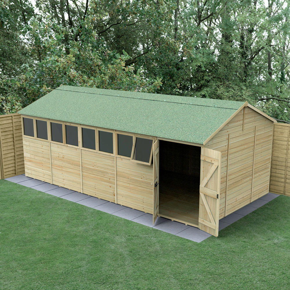 Forest Garden Timberdale 20 x 10ft Single Opening Tongue and Groove Reverse Apex Garden Shed Image 2