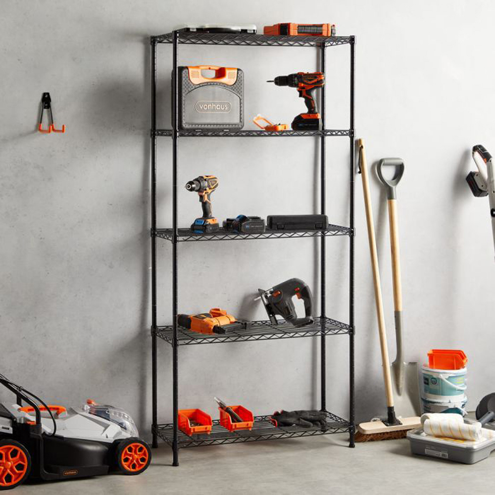 VonHaus 5 Shelf Wire Storage Rack Image 2