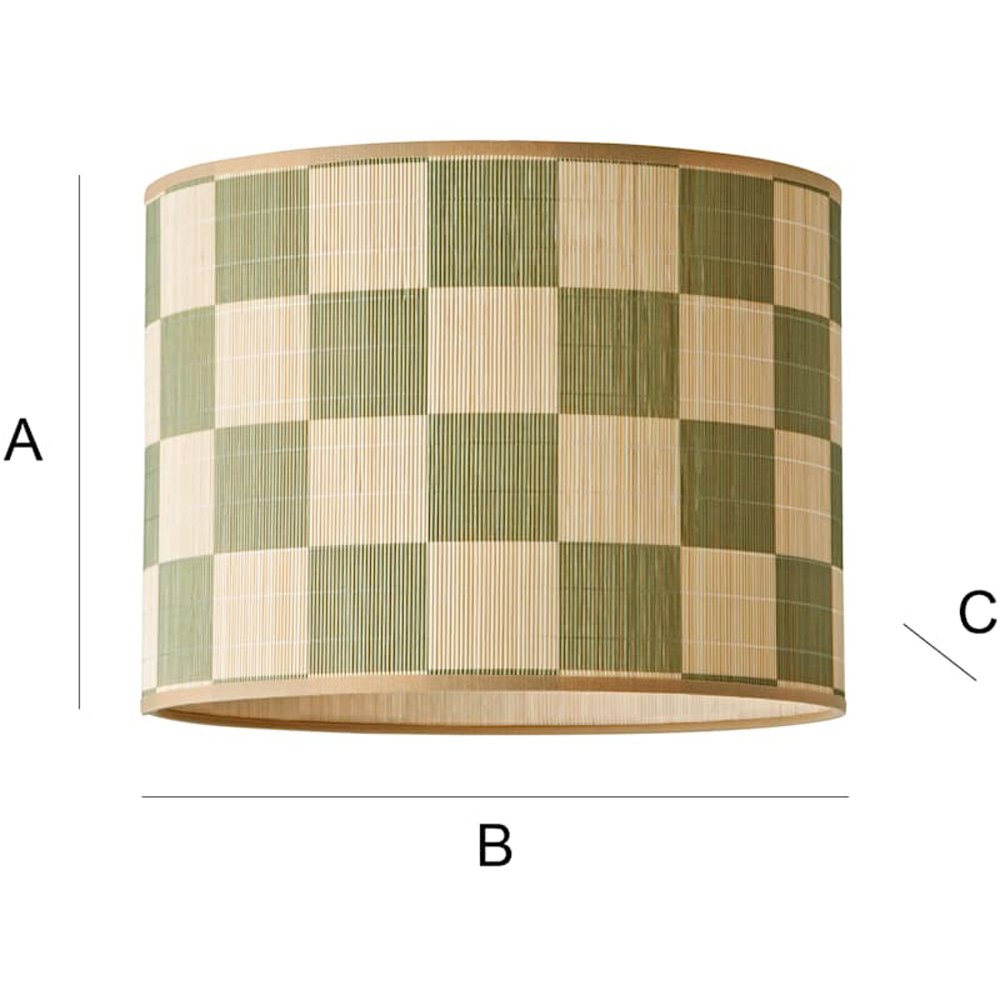 ValueLights Lori Green Checkerboard Bamboo Ceiling Drum Lamp Shade Image 8