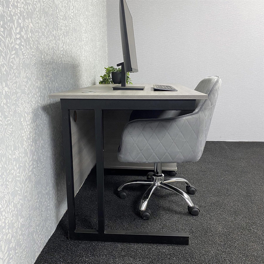 Kosy Koala Grey Wooden Office Desk with Velvet Upholstered Chair Image 8