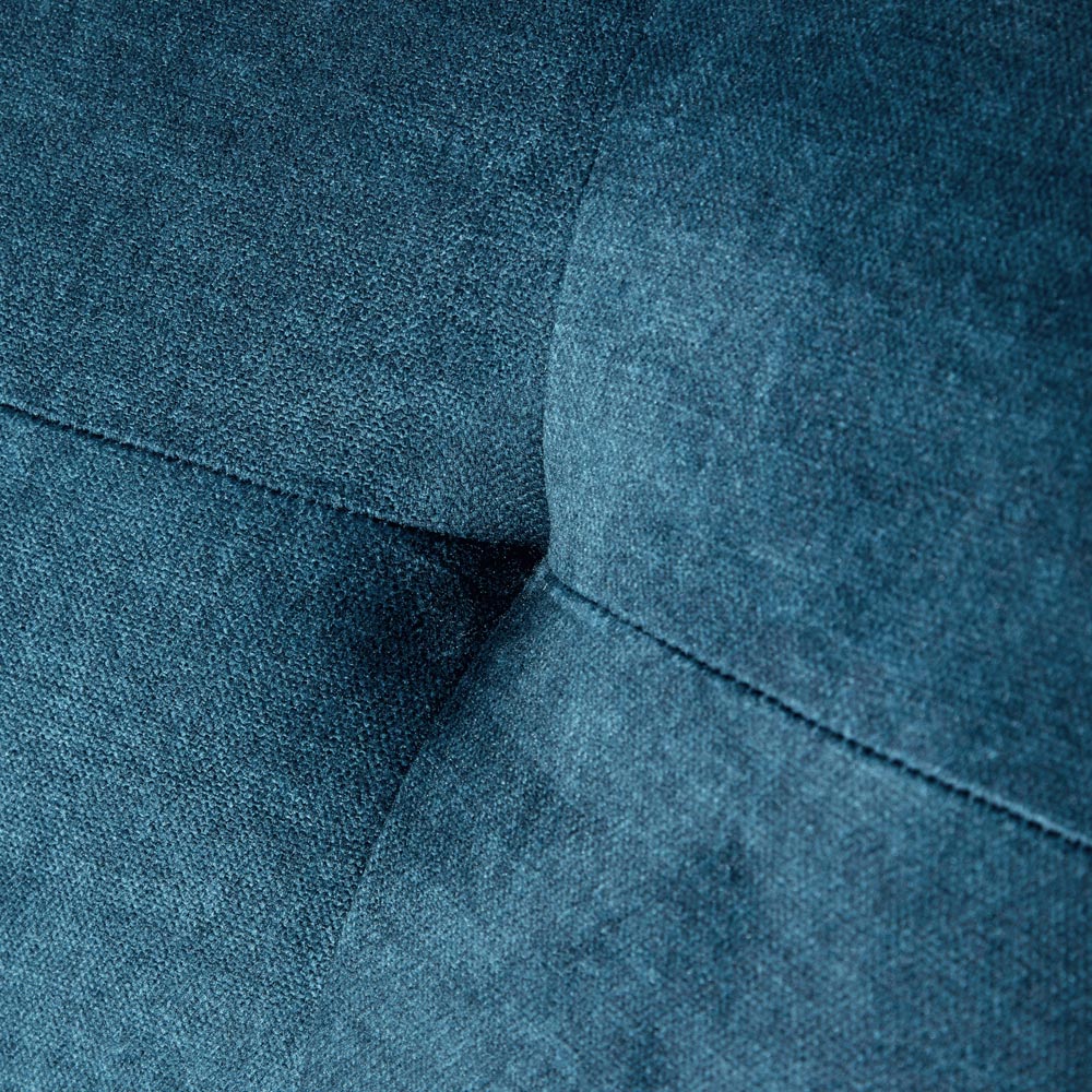 Home Source Arta Dark Blue Plush Accent Armchair with Wooden Legs Image 5