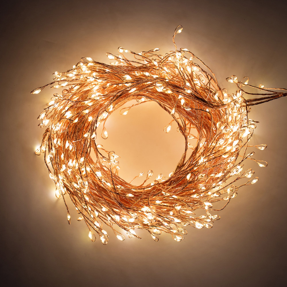 The Christmas Workshop 5.6m 680 Warm White LED Rose Gold Cluster String Light Image 2