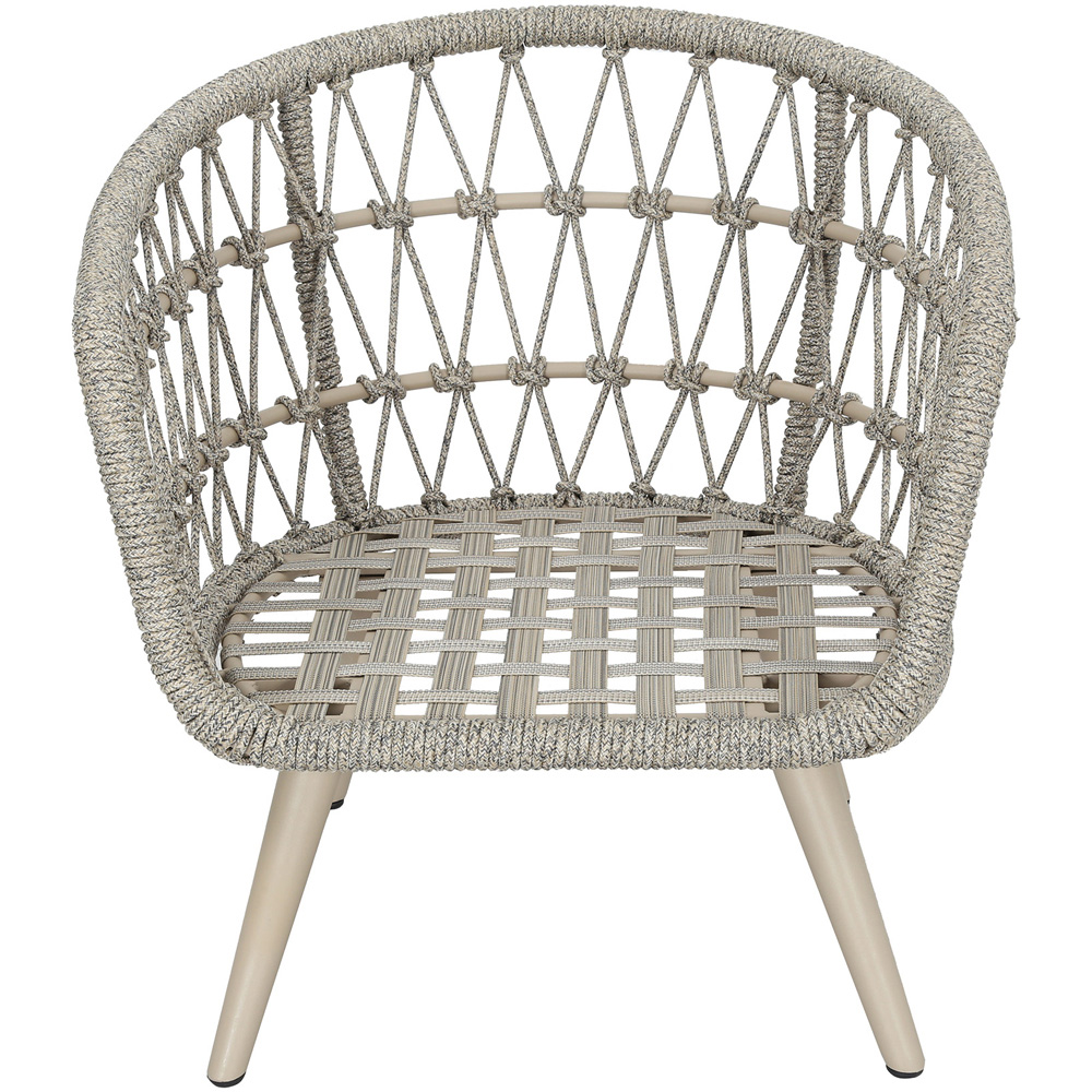 Norfolk Collection Salora Natural Teak and Beige Thick Rope Weave 6 Seater Outdoor Dining Set Image 5