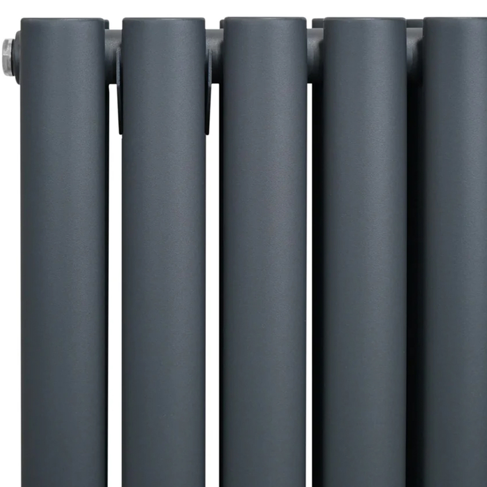 Monster Shop 2684BTU Anthracite Grey Oval Column Radiator 600 x 600mm Image 4