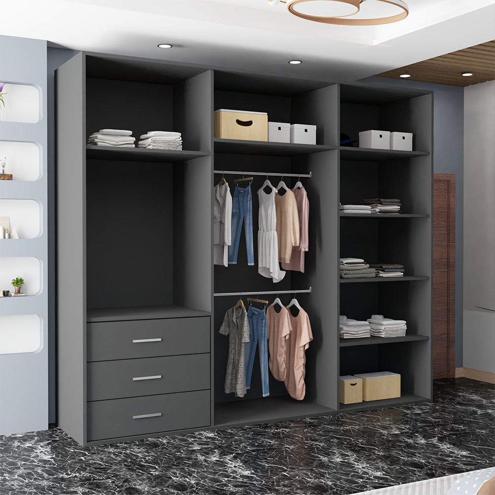Sliding Wardrobes 4U Etna 3 Door Grey Full Mirrored Wardrobe 250cm Image 2