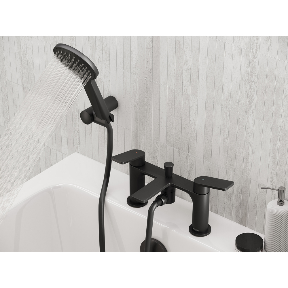 Bristan Frammento Matt Black Bath Shower Mixer Tap with Handset Image 5