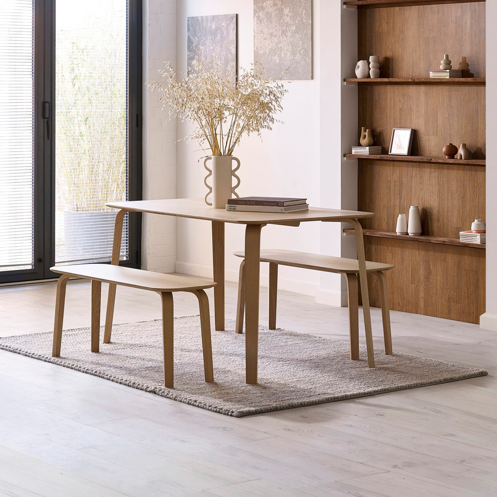 Julian Bowen Kaito Light Oak Effect Curved Leg Bench Image 8