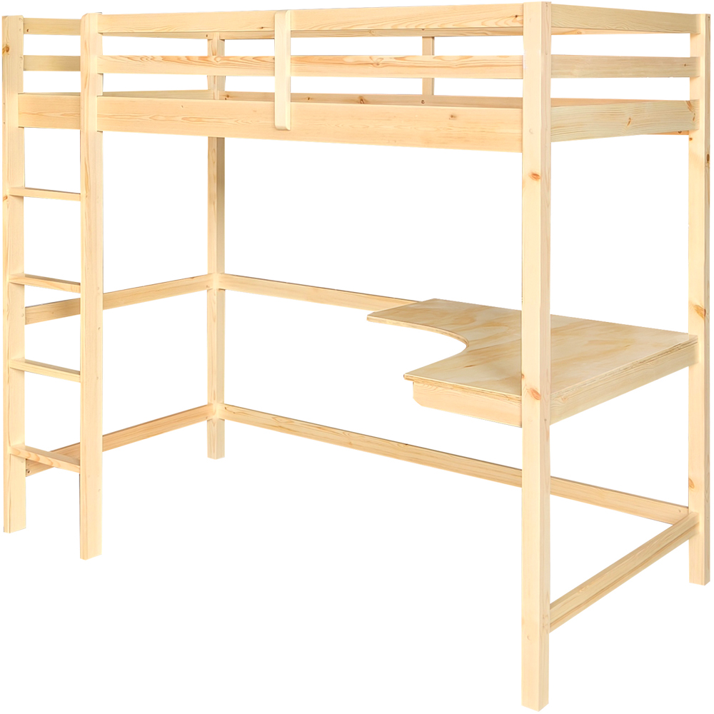 Comfy Living Single Natural High Sleeper with Corner Desk Image 2