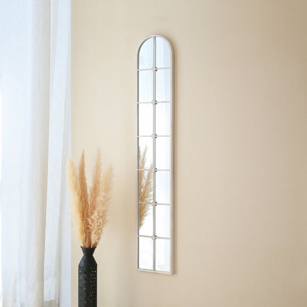 Charles Bentley San Marino Antique White Arched Wall Mirror Image 7