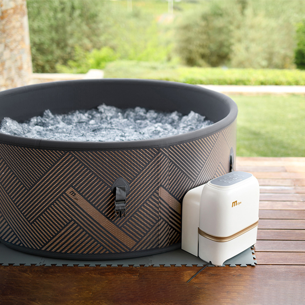 MSpa Verto Mono-Eco 6 Person Champagne Gold Geometric Pattern Inflatable Hot Tub Image 9