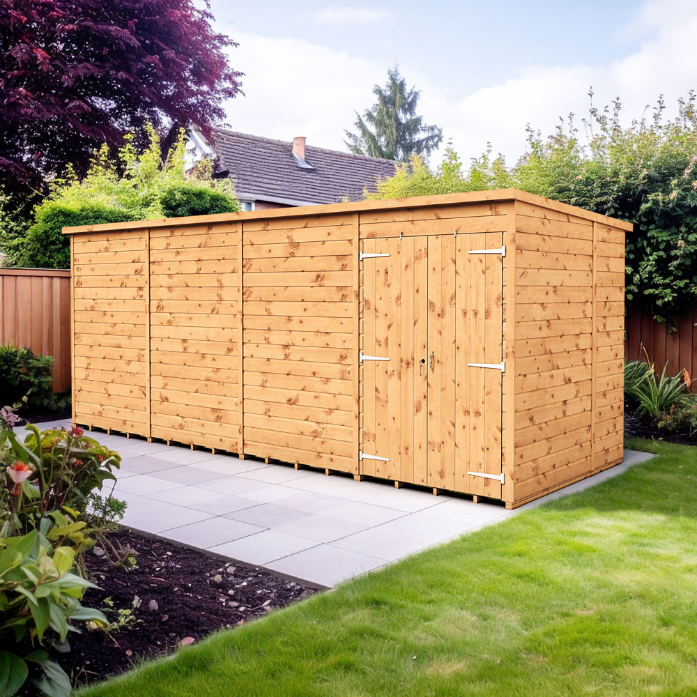 Empire Sheds 16 x 6ft Double Door Tongue and Groove Wooden Pent Garden Shed Image 2
