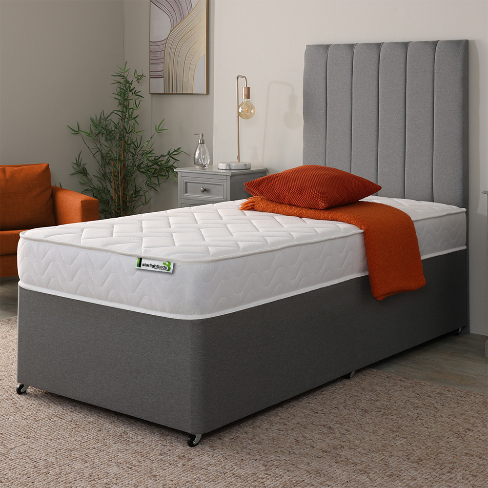 Starlight Beds Deluxe European Small Single White Memory Foam with Spring Mattress Image 2
