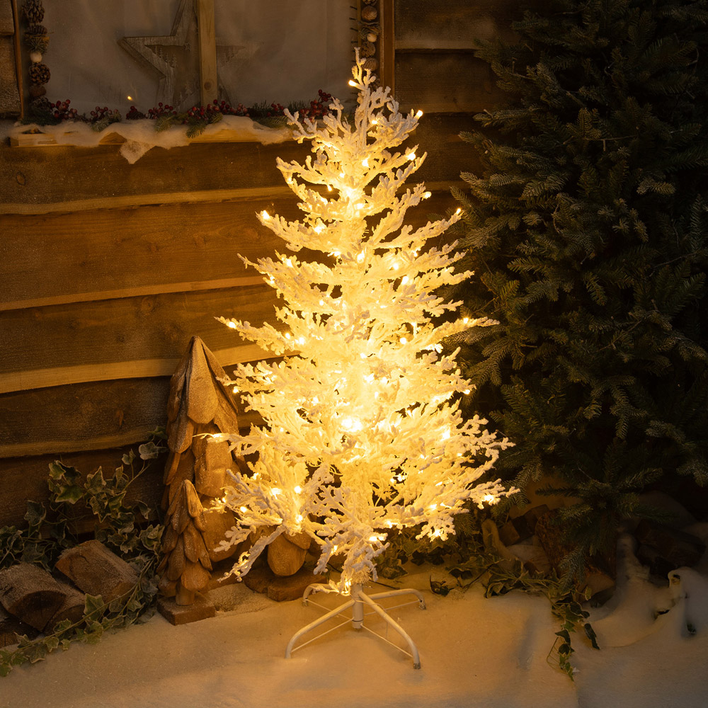 The Christmas Centre 150 Warm White LED Pre-Lit Snow Effect Light-Up Xmas Tree 4ft Image 9