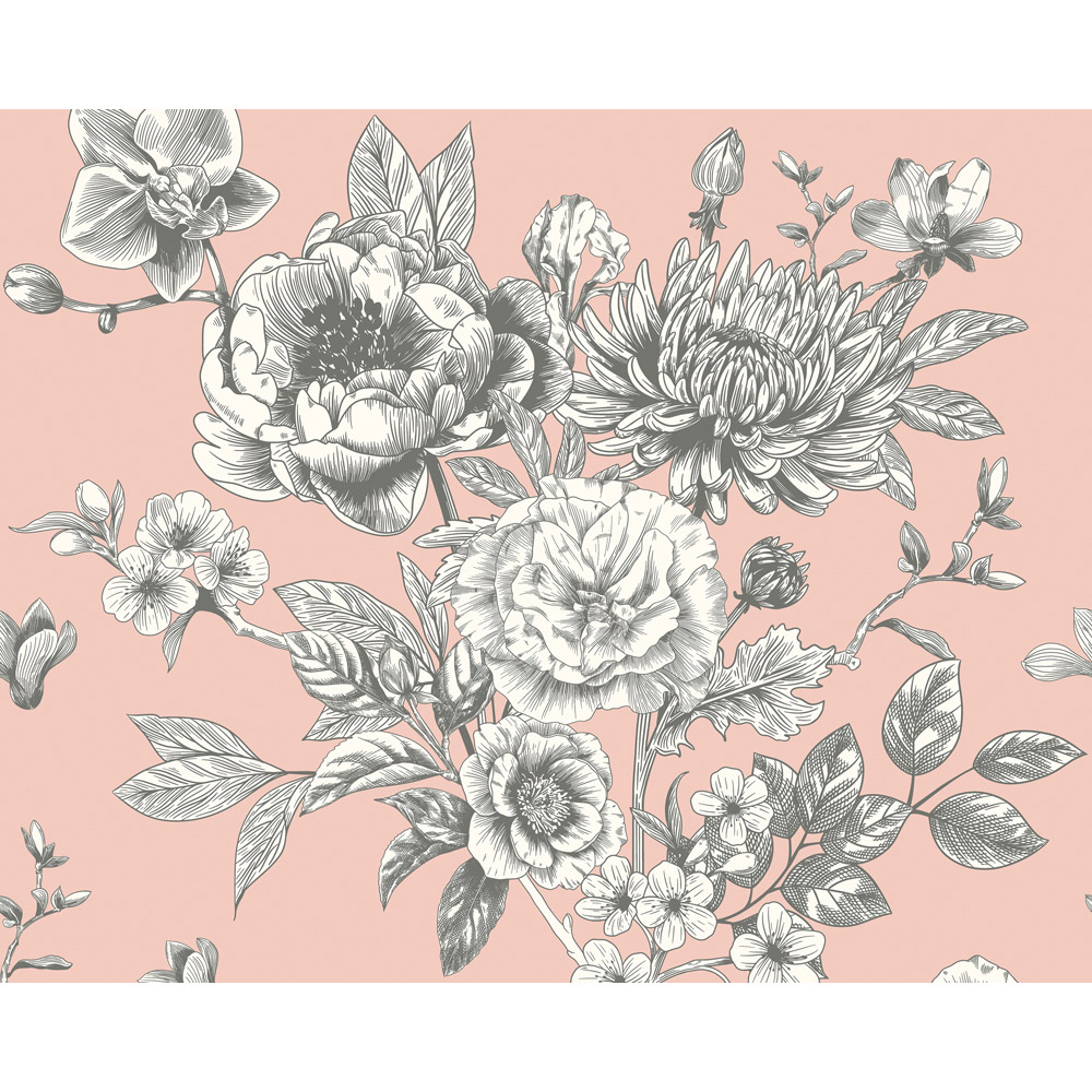 Origin Murals Large Rose Toile Blush Wall Mural Medium Image 2