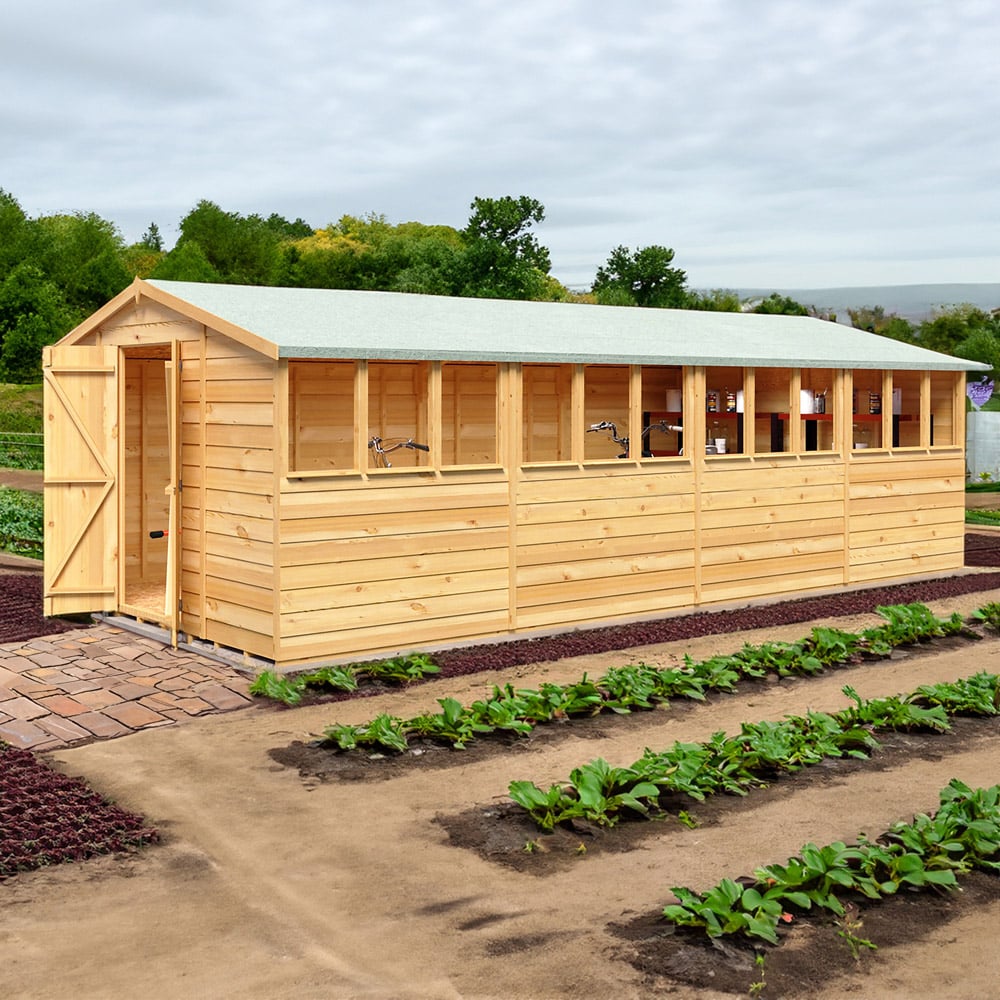 Shire 10 x 20ft Double Door Dip Treated Overlap Apex Shed Image 4