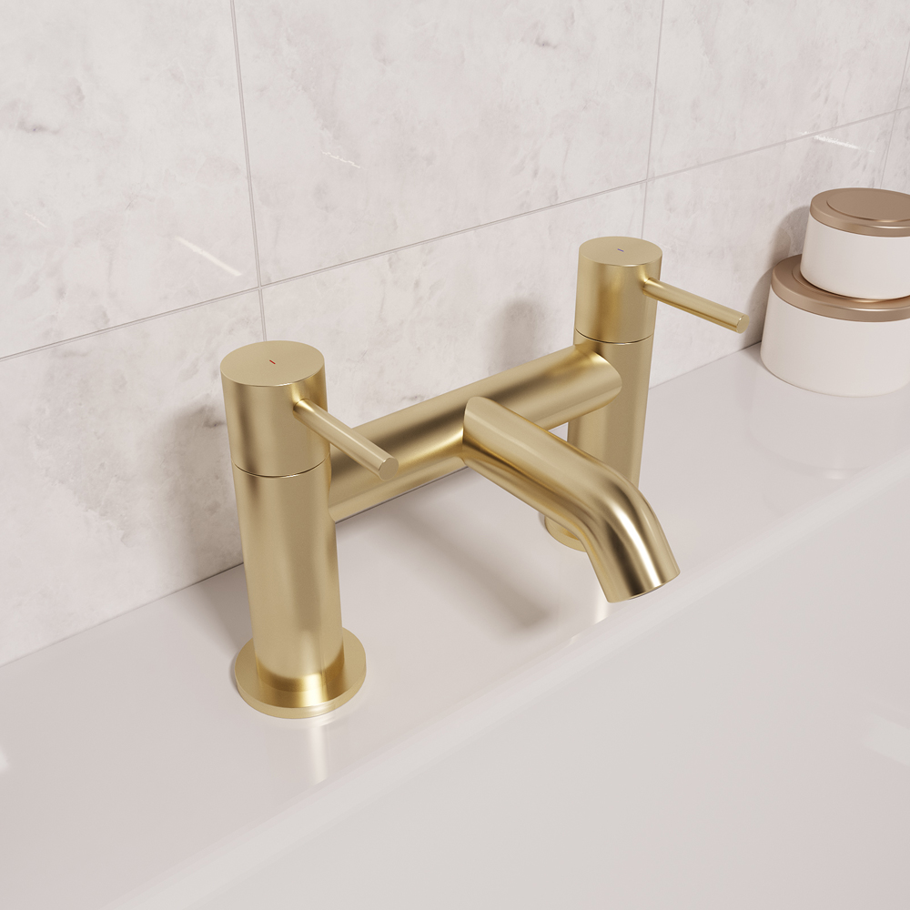 Nes Home Alice Modern Brushed Brass Designer Bath Filler Tap Image 4