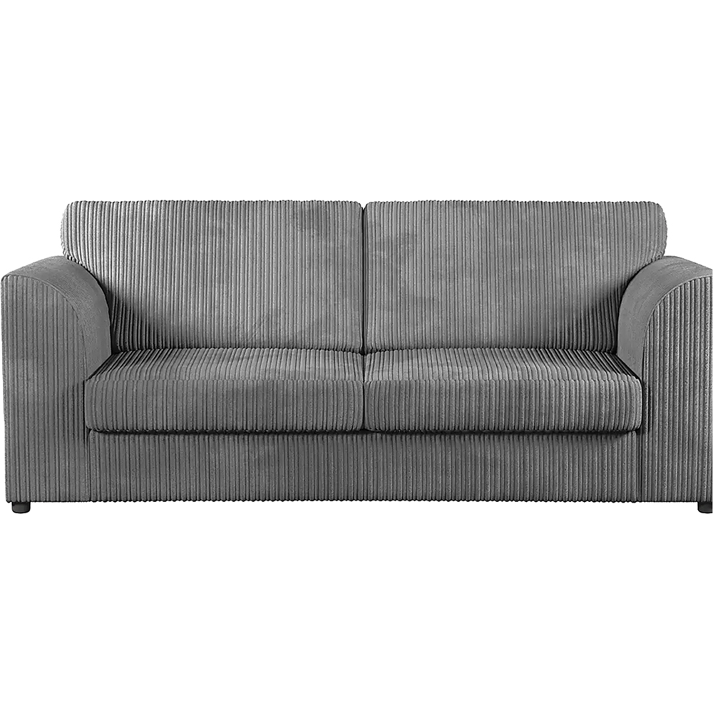 Luxor 6 Seater Grey Jumbo Cord Full Back Sofa Suite Image 3