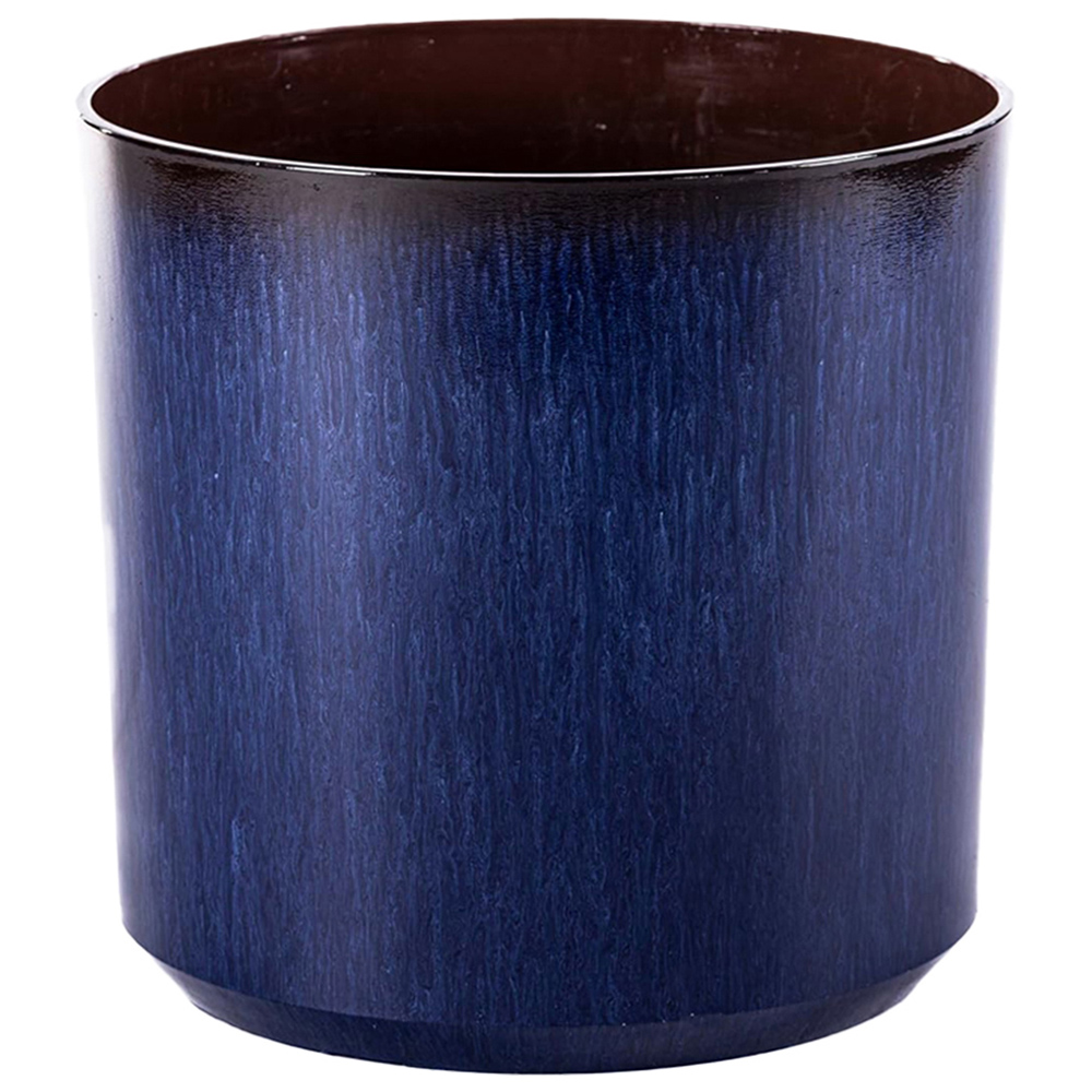 Garden Gear Ocean Blue Glazed Cylinder Planter 31cm Image 1