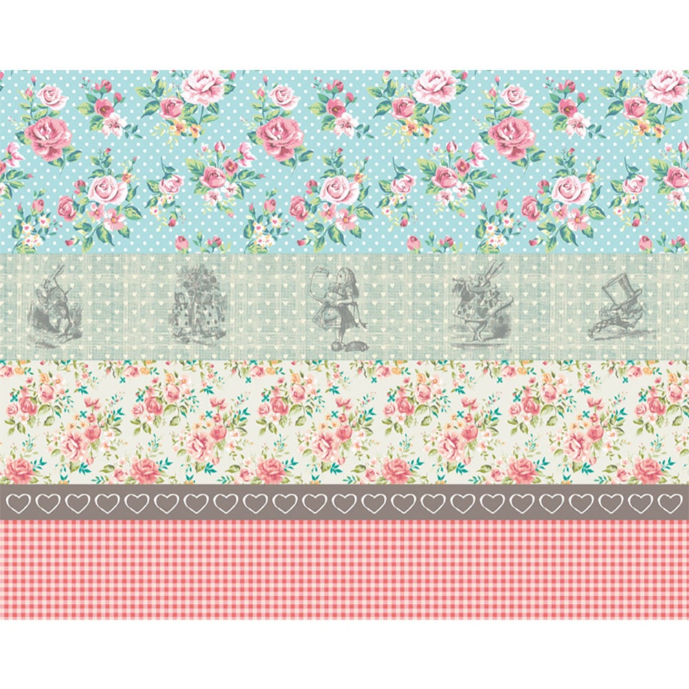 Origin Murals Alice in Wonderland Cottagecore Patterns Multicolour Wall Mural Image 2