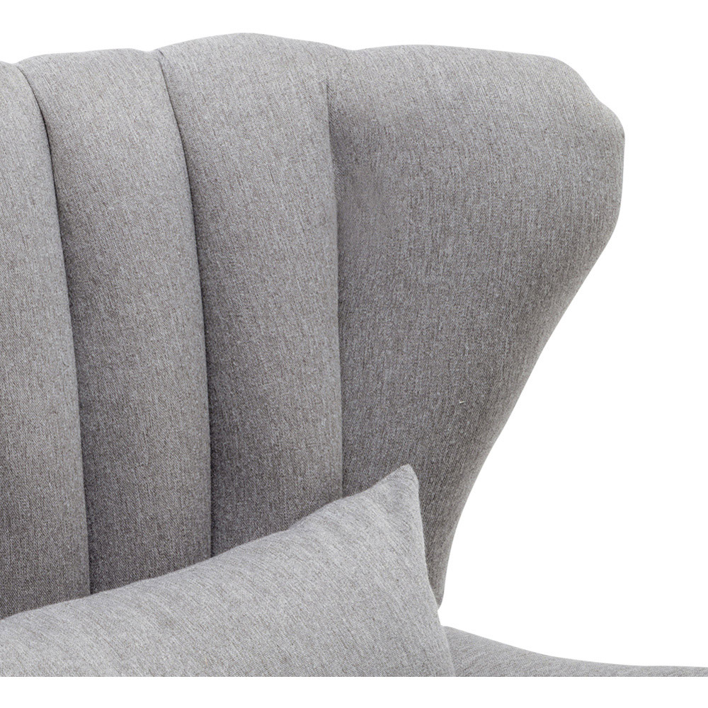 Living and Home Grey Modern Wing Back Armchair with Footstool Image 4