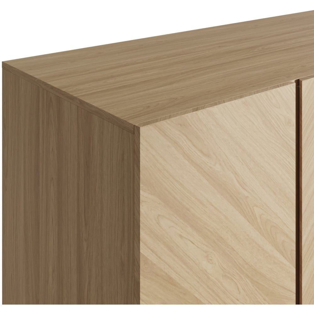 GFW Catania 3 Door 4 Drawer Euro Oak Wood Wardrobe Image 6