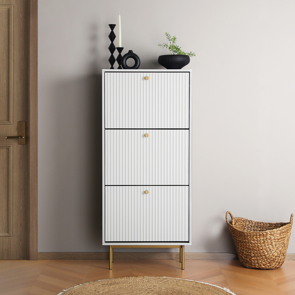 Devon 3 Drawer White Storage Cabinet Image 3