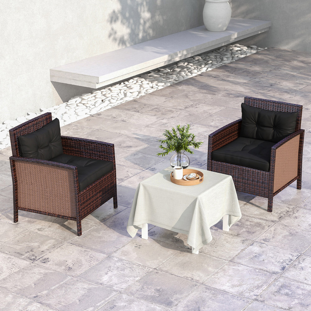 Outsunny Black Seat Cushion Replacement Set of 4 Image 2