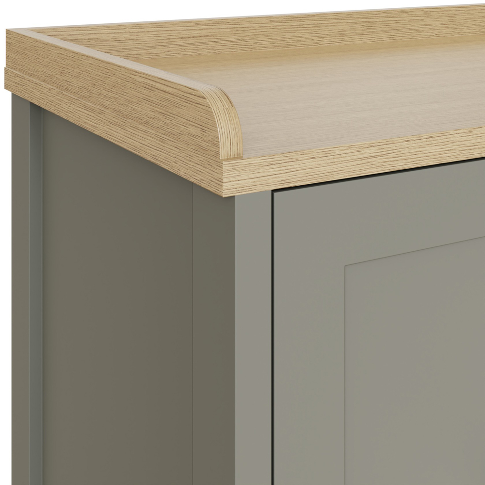 GFW Lancaster 2 Door Grey and Oak Shoe Bench Image 6