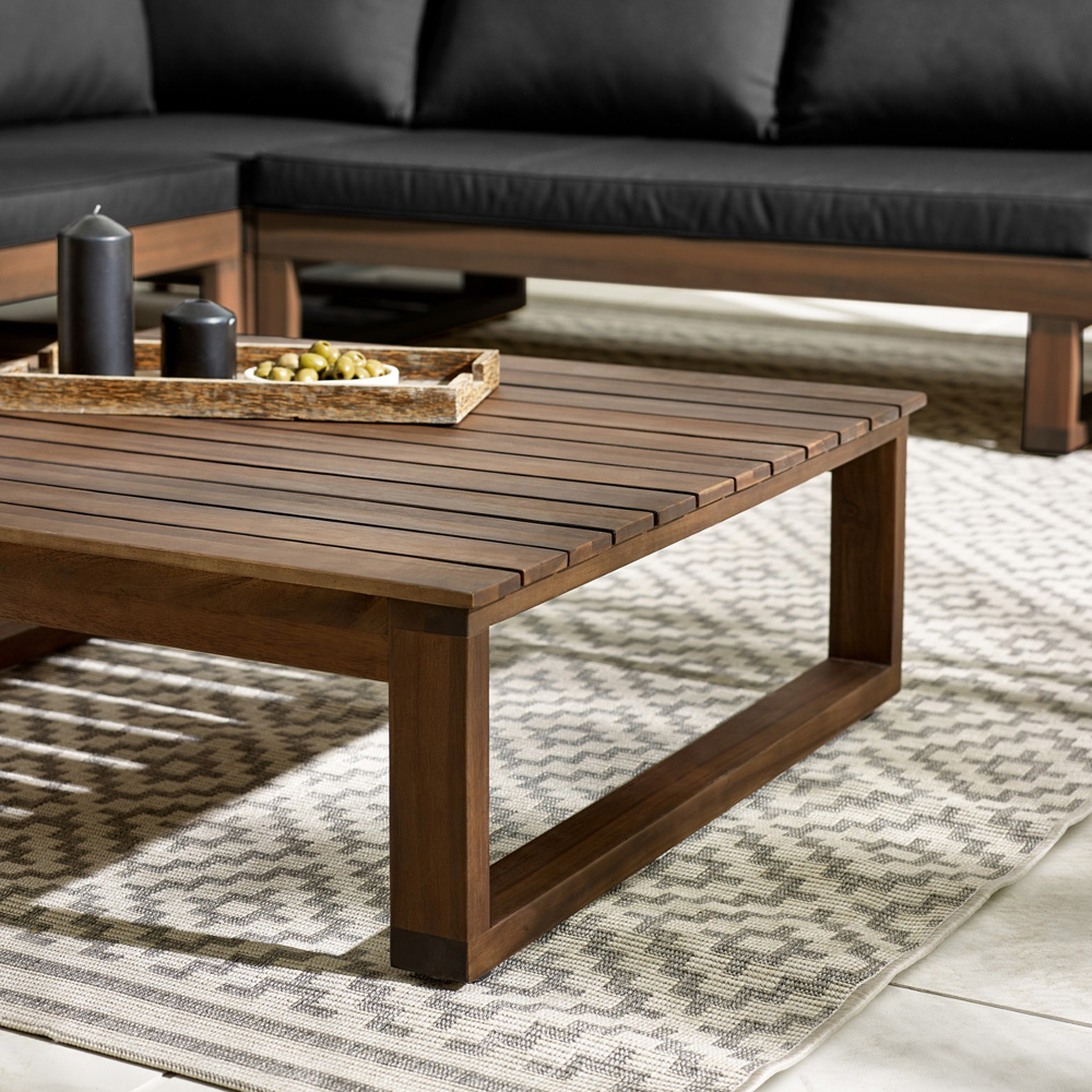 Furniturebox Sardinia 6 Seater Black Walnut Wood Outdoor Sofa Set Image 6