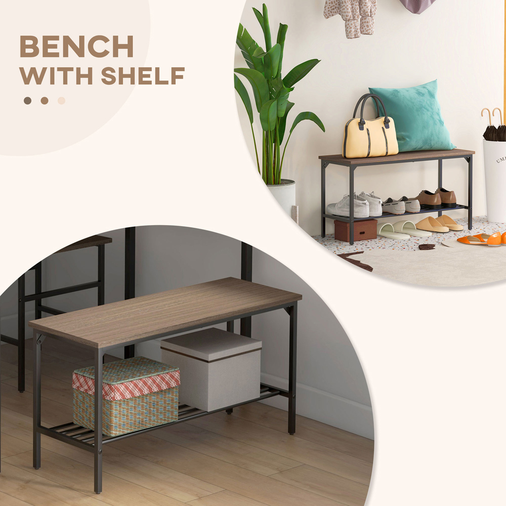 Portland 4 Seater Dining Set with Bench Grey Image 6