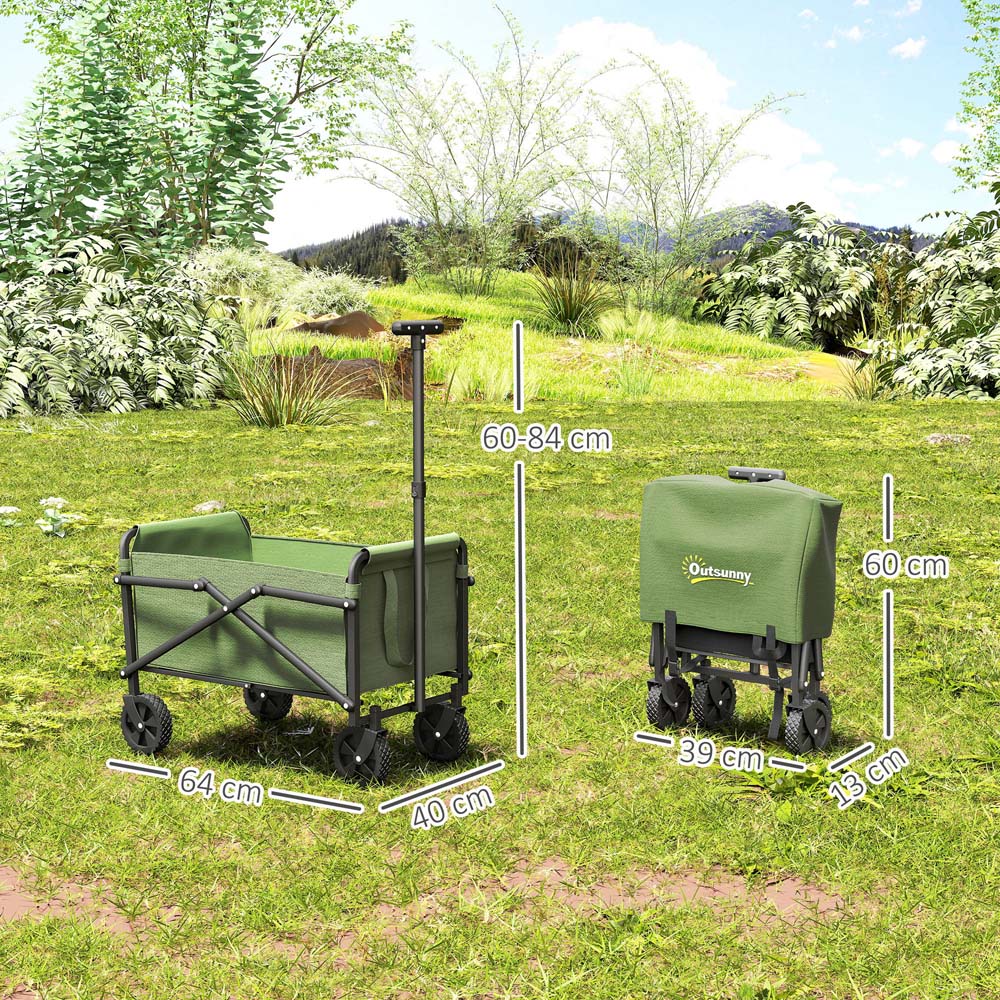 Outsunny 41L Green Heavy Duty Folding Garden Trolley Image 9