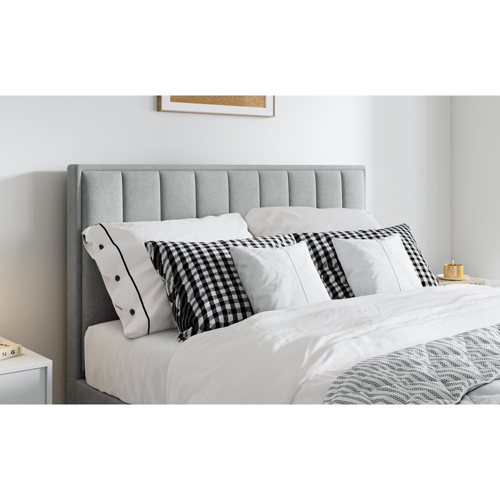 Bedmaster Rhodes King Size Grey Velvet Ottoman Bed Image 3