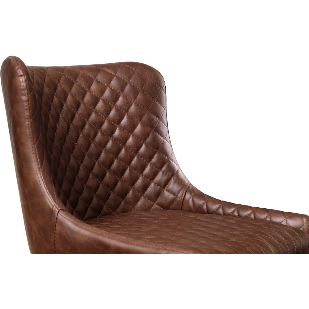 Julian Bowen Luxe Brown Faux Leather Bar Stool Image 4